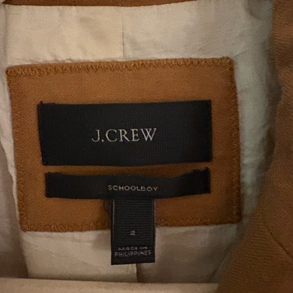 J Crew 100% Wool Blazer Schoolboy Warm Camel Tan design buttons Women’s Size 2 - Picture 4 of 12